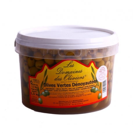 Seau olives vertes dénoyautées Ben