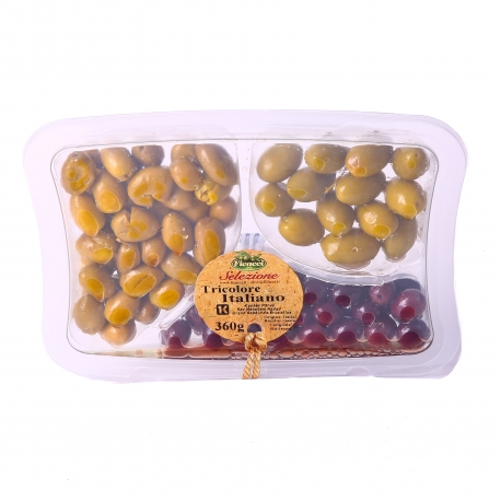 Olives assiettes tricolores
