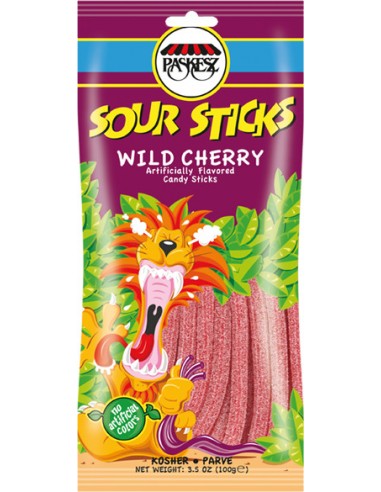 Sour sticks wild cherry 100gr Paskesz