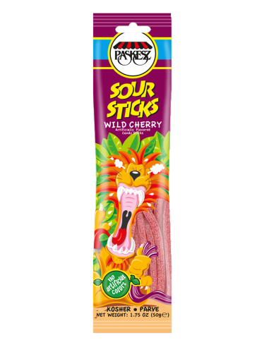 Sour sticks wild cherry 50gr Paskez