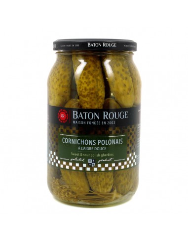 Cornichons à l'aigre douce 860gr Baton Rouge