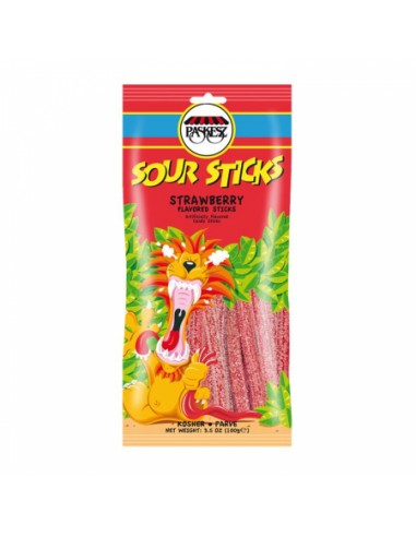 Sour sticks fraise 100gr Paskez