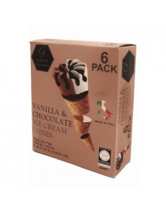 Cônes vanille chocolat x6 Glidini