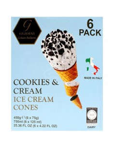 Cônes cookies & cream x6 Glidini