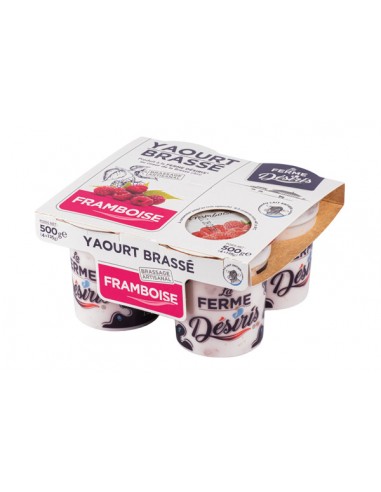 Yaourt framboise x4 La Ferme Desiris