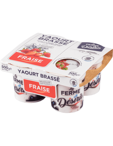 Yaourt fraise x4 La Ferme Desiris