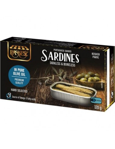 Sardines huile d'olive sans arêtes Paskesz