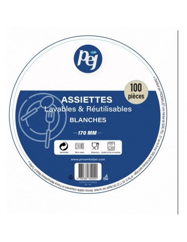 Assiettes plastique petit modèle x100 Pej
