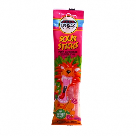 Sour sticks limonade rose 50gr Paskez