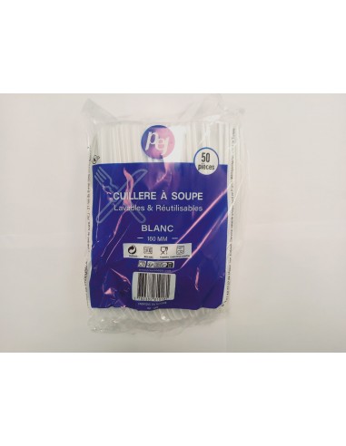 Cuillères à soupe plastique x50 Pej
